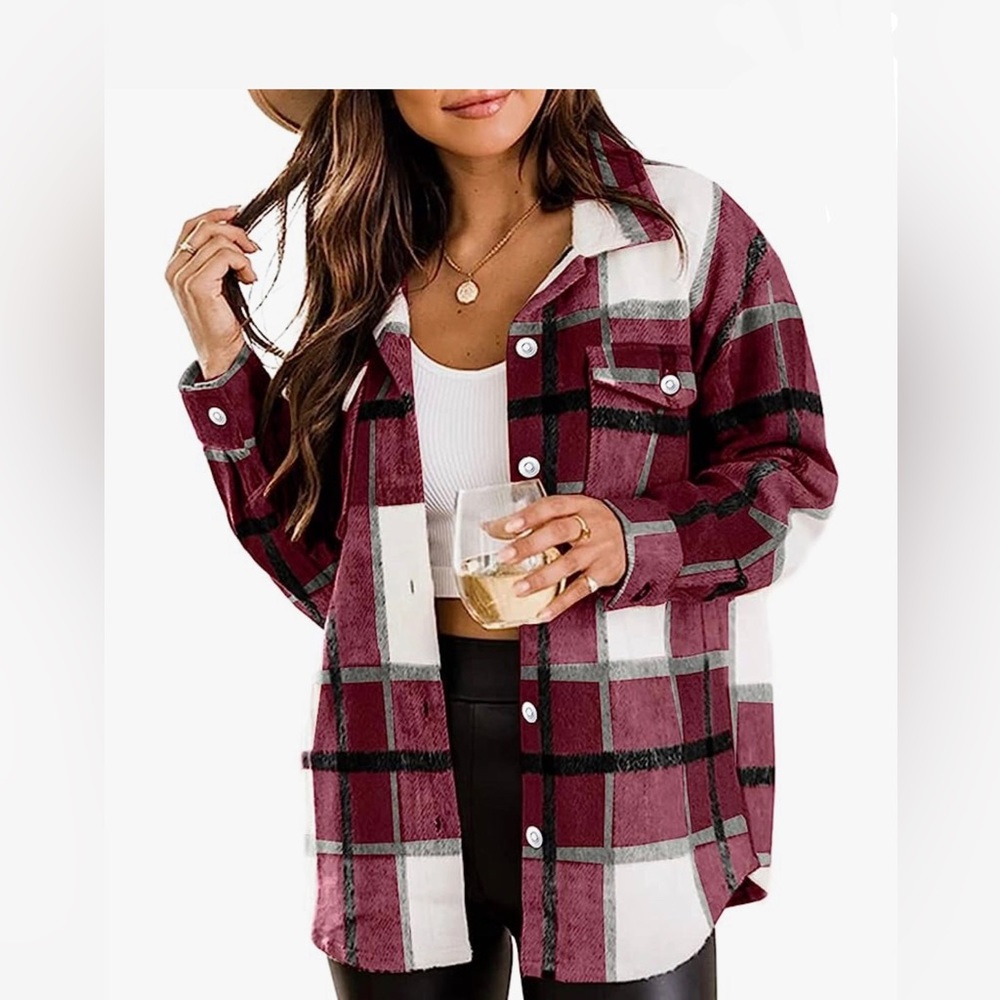 HYFVE Burgundy Flannel Jacket